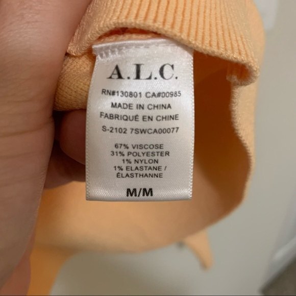 A.L.C. Peter ll Cropped Cardigan Light Orange Button Front Stretch M - Picture 4 of 7